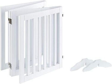 Захисний бар'єр для собак Unipaws - відбійник для сходів без свердління, дерев'яне дитяче ворота, білий (4 елементи, 61 см) 204 x 61 см