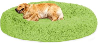 Кругле ліжко для собак Loir, 70 см, зелене, м'яке, плюшеве, для глибокого сну, washable