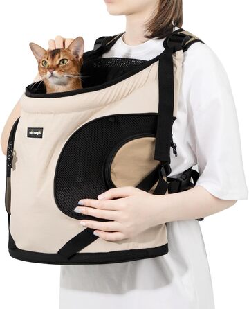 NATUYA Сумка-переноска для собак, переноска для тварин з м'якою підстилкою, 2 кишені на блискавці, для подорожей, прогулянок, переноска для собак з переднім доступом (Абрикосовий)