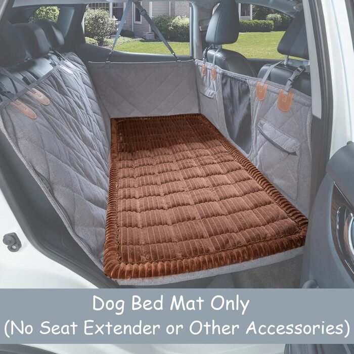 Крісло-підстилка для собак у машину, антиковзаюча, 137x63 см, коричневе