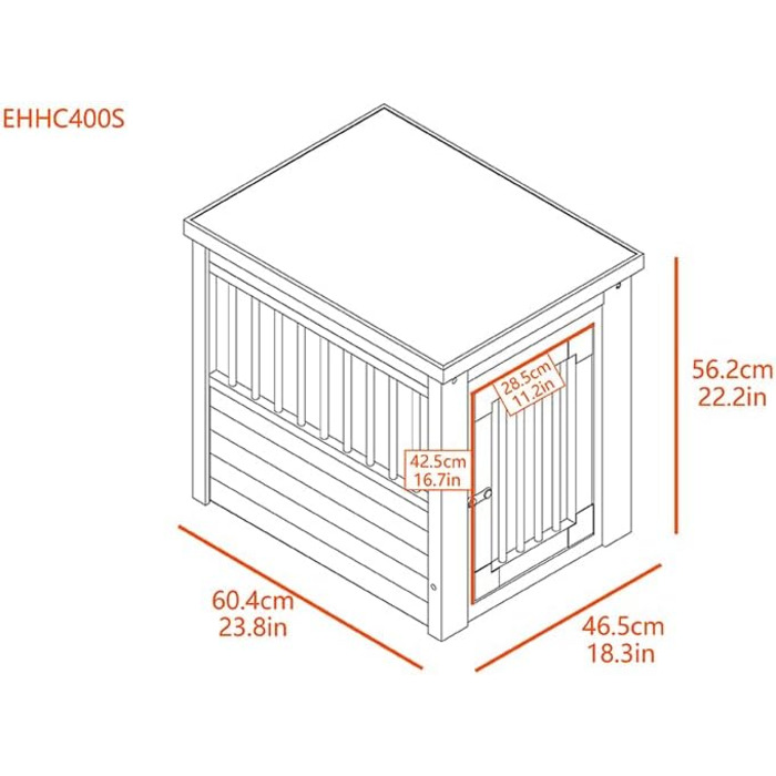 Клітка для собак Arkansas Komfort, модель для дому, Ecoflex, біла, розмір S 60,5x46,2x56,4 см