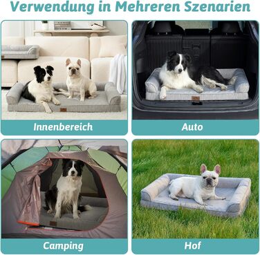 Ортопедичне ліжко для собак COZY KISS XL, 107x76x18 см - ліжко для великих собак з яйцеподібною піною та знімним чохлом