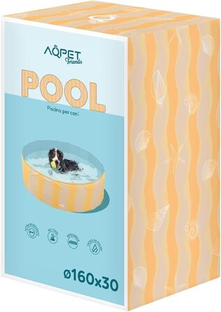 Складаний басейн для собак і домашніх тварин AQPET AqpetFriends, пластиковий, для саду, 160x30 см
