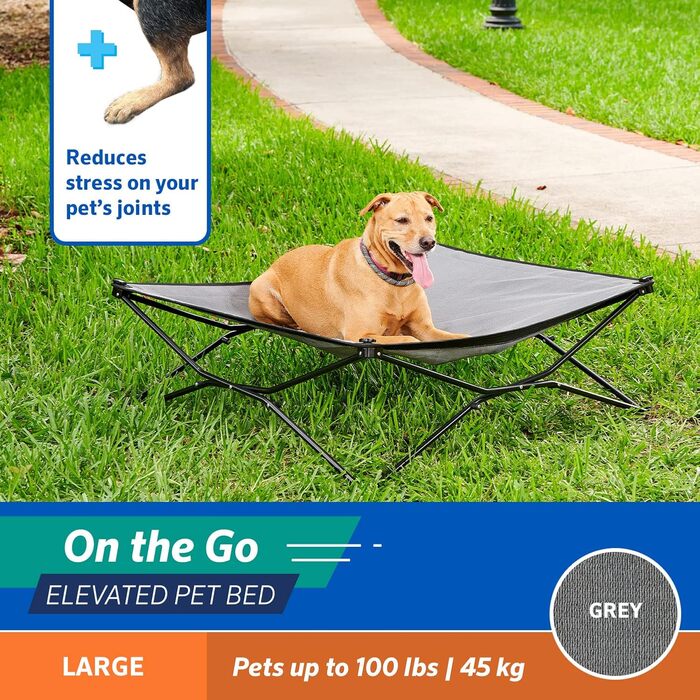 Підняте ліжко для тварин Coolaroo On The Go, розмір L, сіре