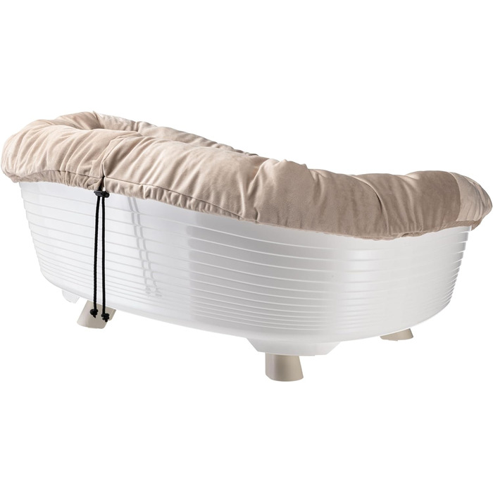 Підвищене ліжко для собак та котів Ferplast Throne, з бавовняним матрацом, біле, 61,5 x 45 x 26 см