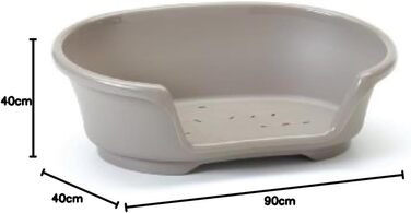 Ліжко для собак Nobby Cosy-Air, 90 см, пластикове, теплий сірий, розмір L (104x68x24 см)