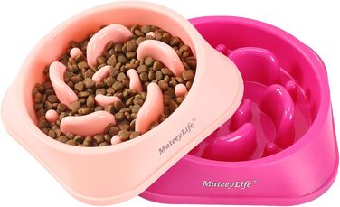 Інтерактивна миска-лабіринт для собак MateeyLife, повільне годування, антиковтання, нековзка, рожева, для всіх порід