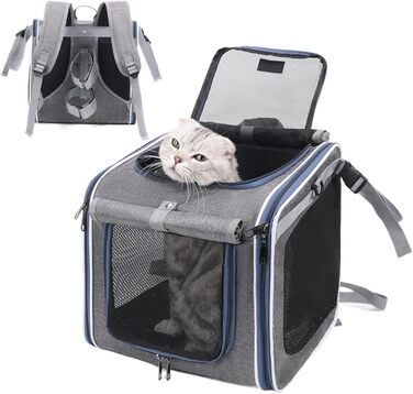 Рюкзак-переноска для собак на велосипед, розширювана сумка-рюкзак для тварин, легка складана переноска з 4 входами