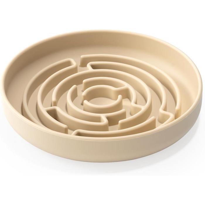 Повільний годівник для собак, миска з силікону з присоском, антизадушливий дизайн, підходить для малих та середніх собак (Бежевий)