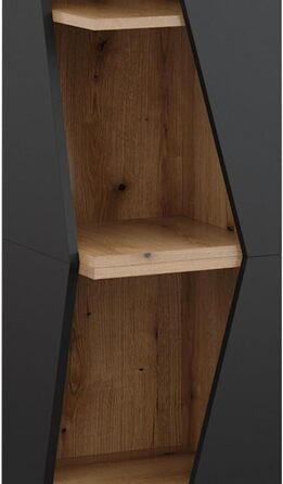 Висока шафа Vicco Benno, дуб, 31,6 x 70,5 см, з відкритими полицями, 2 шт, антрацит