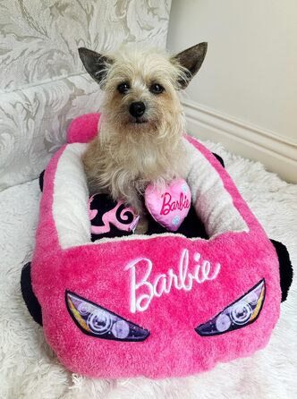 Ліжко для домашніх тварин Barbie у вигляді плюшевого авто