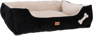 Крісло-ліжко для собак Buddy, чорне, M (85x70 см), знімний чохол