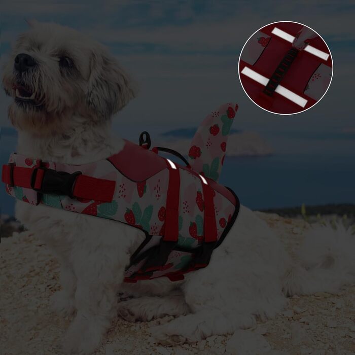 Спасальний жилет для собак AENKU: червоний (полуниця), середній розмір