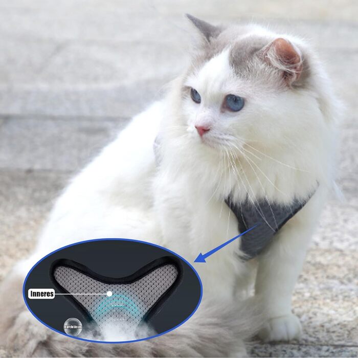Іграшка для котів Brutgechirr Cat з мережевою тканиною, що дихає, та світловідбиваючими смугами (сірий, M)
