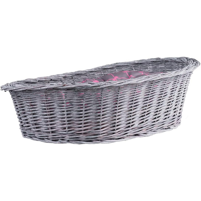 Плетене ліжко для собак та котів з лози (50x36x16 см, сірий)