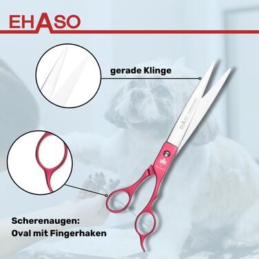 Широкі ножиці з нержавіючої сталі EHASO, 23 см, прямі, з алюмінієвою ручкою