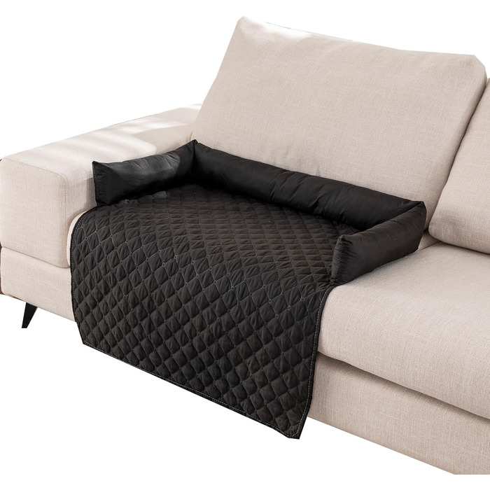 М'яке, зручне ліжко-софа для котів та собак, водонепроникний чохол для ліжка, пральна собача підстилка, протиковзний заспокійливий килимок, зручні собачі килимки (90 x 90 см, 75x120 см, Чорний)