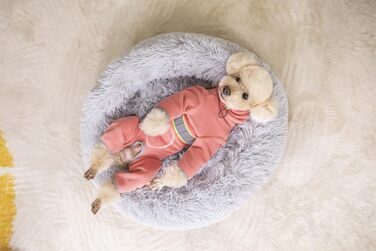 Флісова тепла куртка для собак на зиму, Onesie для цуценят з регульованою талією, D-кільцем та світловідбиваючими смугами, теплий одяг для собак, костюм для маленьких та середніх собак_L (L:Обхват грудей:48см/18.8дюймів; довжина спини:33см/12.9дюймів, рож