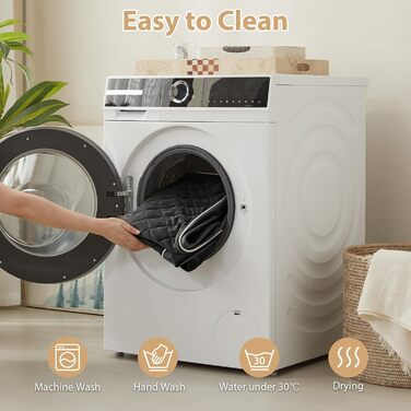 Ортопедичне собаче ліжко WNPETHOME XL, водонепроникне, велике, знімний, пральний чохол та антиковзаюча основа. Матрац з пінопласту у формі яєчних коробок. Розміри: 104x69x10 см (Чорний)