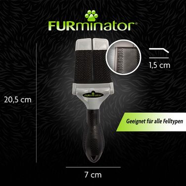 FURminator Zupfbürсте для вичісування шерсті S - для котів, собак, цуценят, м'яка сталь