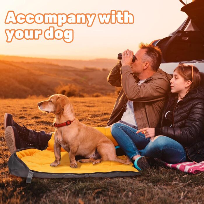 Спальний мішок для собак Lifeunion, водонепроникний, теплий, компактний, для подорожей, кемпінгу, хайкінгу, рюкзакових походів (Сірий + Оранжевий)