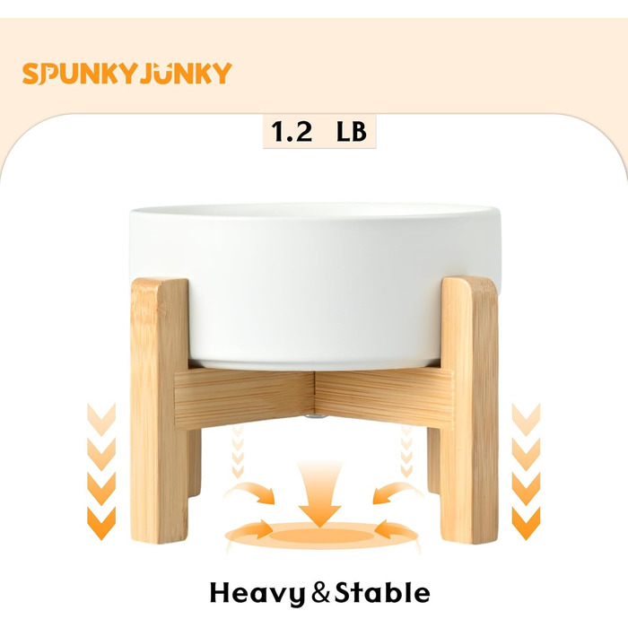 Керамічна миска для корму SPUNKYJUNKY, піднята, для дрібних порід, набір 2 шт. по 383 мл