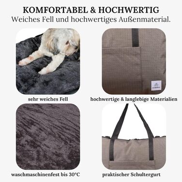 Ортопедичне дорожнє ліжко для собак з чохлом, OekoTex, GSR, оливкове, розмір M