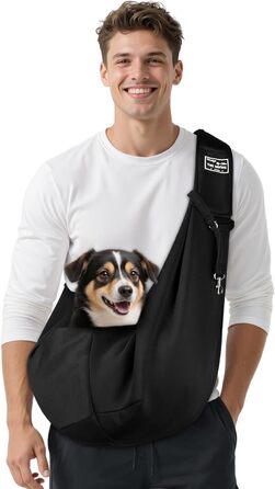 Переноска для собак та котів ALLSOPETS - reversible модель, з відділенням для зберігання. Ідеальна для маленьких собак та котів, подорожей та активного відпочинку (чорний колір)
