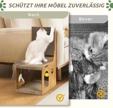 Котячий кігтетоп Pawtasy 2 в 1: для стіни та кута, з іграшкою-м'ячиком, захист меблів