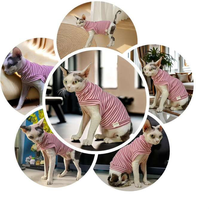 Світшот для безшерстних котів, бавовна, теплий, еластичний, рожевий, розмір S