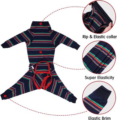 Піжама для собак після операції, комбінезон з довгим рукавом, синій (1 шт.)