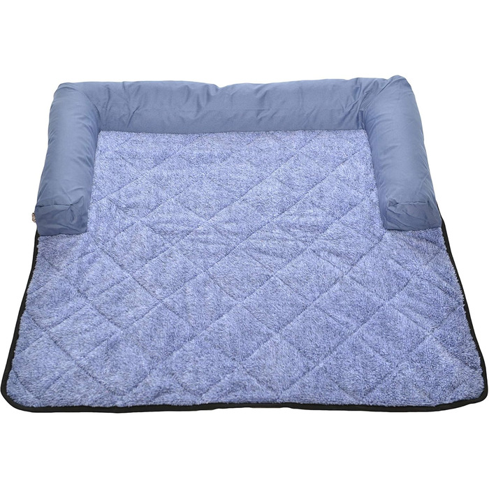 Крісло-ліжко для собак Raikou: зручне та практичне, 90x90 см, блакитний меланж. Захист дивану та багажника, антиковзаюче покриття, легко миється. Підходить для великих та маленьких собак.