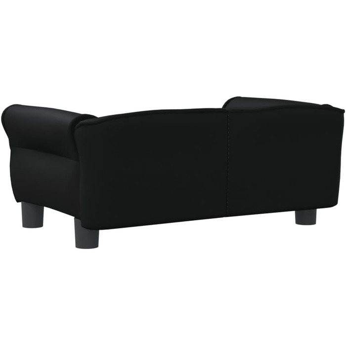 Софа для собак Festnight, ліжко для маленьких собак та котів, зручна лежанка для домашніх тварин з штучної шкіри, чорна, 70x45x30 см