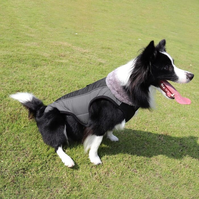 Тепла зимова куртка для собак, відображаюча куртка для собак, одяг для собак, чорний XX-Large