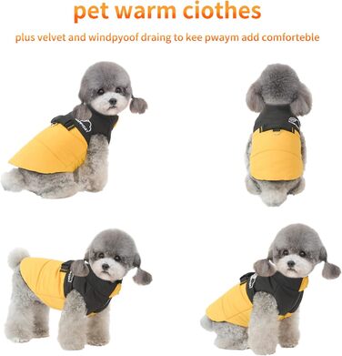 PETCUTE Зимовий одяг для собак, тепла водонепроникна куртка для маленьких, середніх та великих собак, одяг для домашніх тварин з отвором для повідка, ідеально підходить для зими, осені та весни (XL, жовтий)