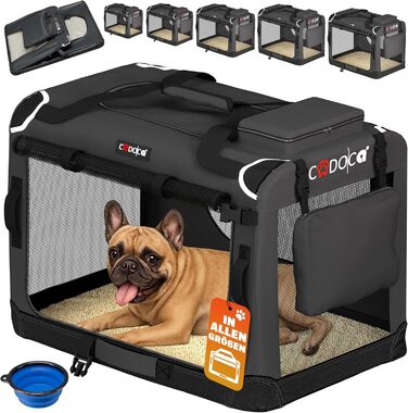 CADOCA® Складана переноска для собак, L 70x52x50 см, антрацит