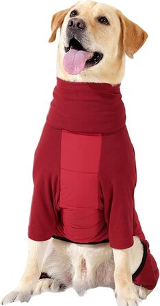 Зимовий теплий одяг для собак: куртка з високим коміром, XL, сірий/червоний. Підходить для маленьких, середніх та великих собак. Для прогулянок та альпінізму.