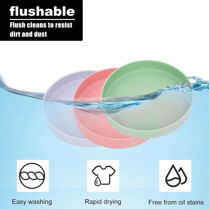 Набір мисок для котів (3 шт.) - зелений, рожевий, фіолетовий, 18 см, силікон, для сухого та вологого корму