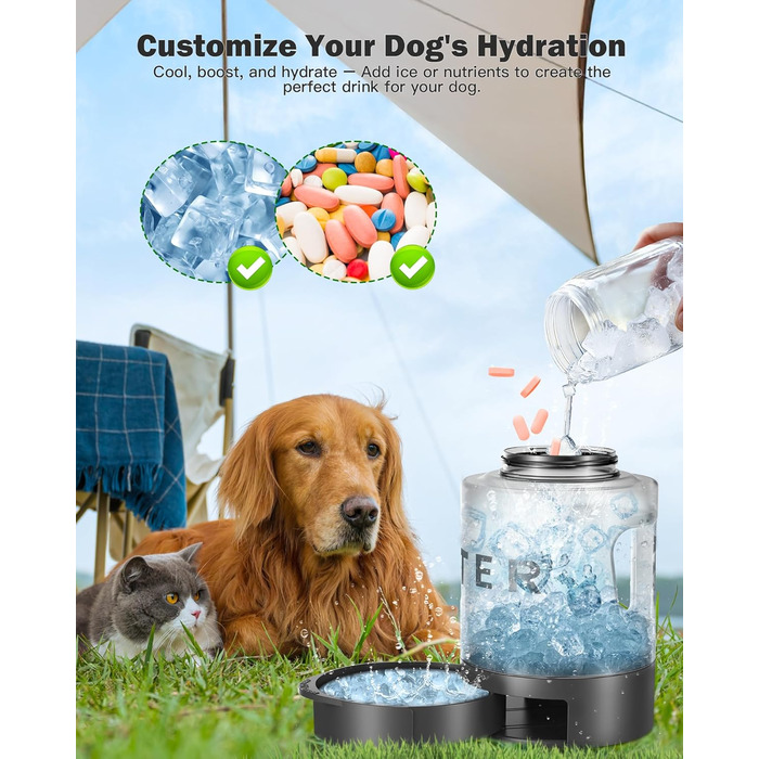 Водяна пляшка для собак великих порід, портативна, з мискою, для подорожей, прогулянок, кемпінгу, виготовлена з BPA-free матеріалу, не протікає