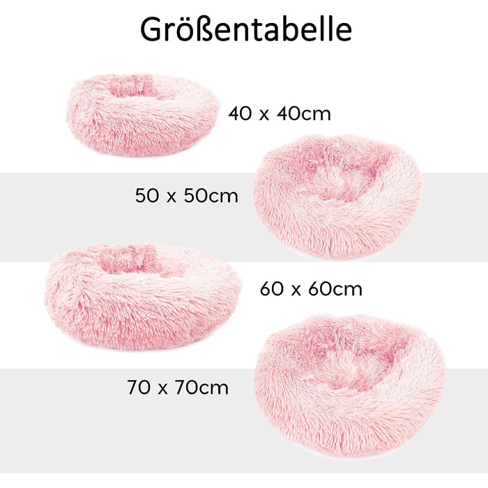 М'яке ліжко для собак та котів Donut 50см - рожеве, для маленьких та середніх порід