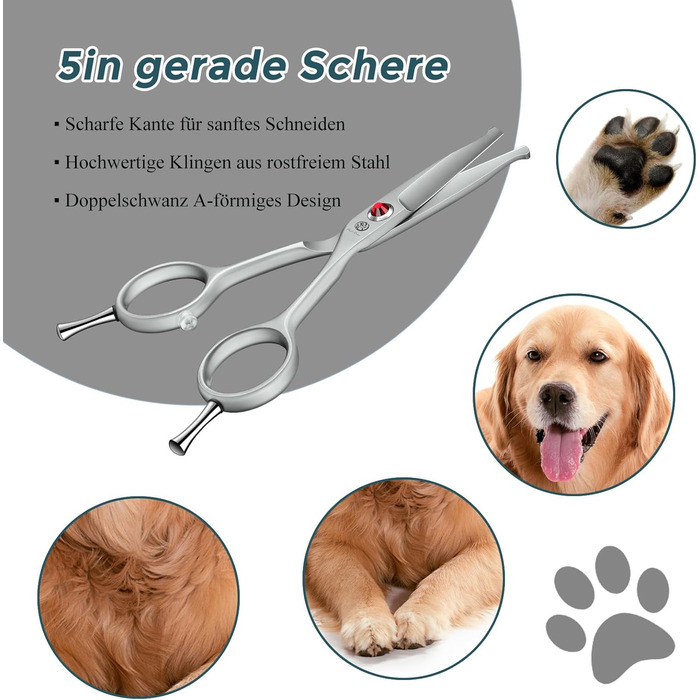 Ножиці для грумінгу собак Purple Dragon Kleine Hundeschere, професійні, з покриттям та демпфером