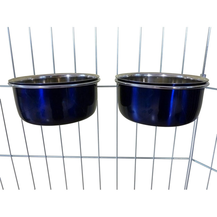 Миски для собак Ellie-Bo для фургонів, кліток або вольєрів, 1 пара (блакитні, 0.6 л, маленькі)