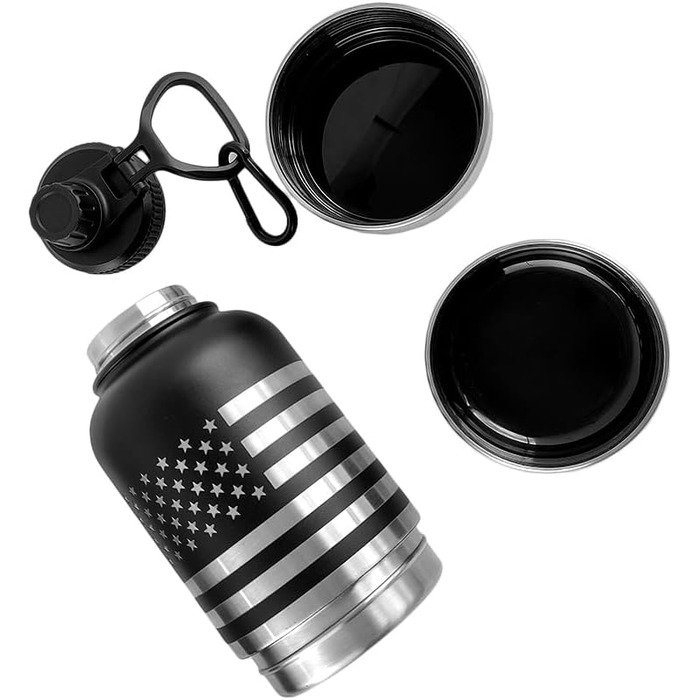 Ізольована пляшка для води для собак TALA TEAM - туристична пляшка з мисками для собак, чорна