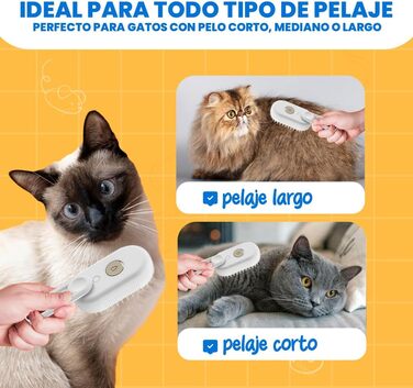 Парова щітка для котів та видалення шерсті: щітка для котів та собак з парою, щітка для видалення шерсті для тварин, парова щітка для тварин, щітка для шерсті, щітка для домашніх тварин