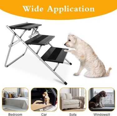 Сходинка для собак JOEJOY Cabrio 2-в-1: драбина та пандус, 3 сходинки, для малих собак та котів, для ліжка, авто, дивану