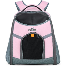 PETCUTE Рюкзак для тварин, рюкзак для собак, дихаючий та складаний рюкзак для котів з внутрішньою страховою стропою, світловідбиваючими смугами, рюкзак для собак з виймальною підстилкою, до 8 кг (Рожевий)