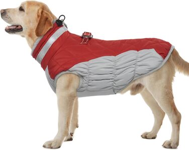 Зимовий теплий одяг для собак: куртка, плащ, теплий одяг для чихуахуа, малі, середні та великі породи. Чорний, червоний (XL)