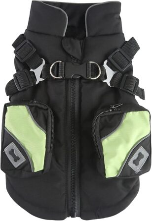 Зимовий теплий одяг для собак: водонепроникний, вітронепроникний, з флісовою підкладкою. Підходить для малих, середніх та великих собак. Чорний колір, розмір M