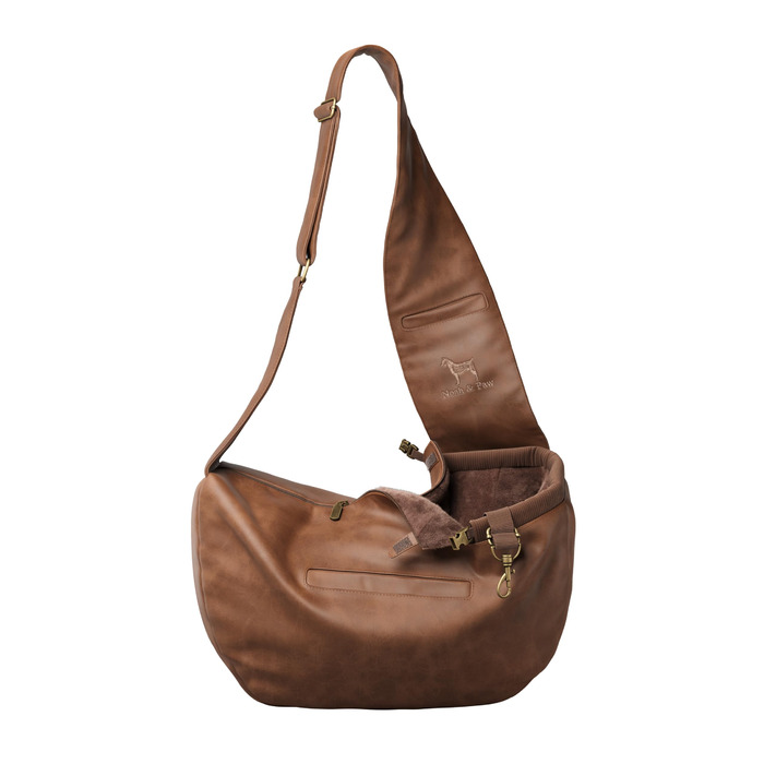 Сумочка для собак Noah & Paw до 10 кг, з регульованим плечовим ременем та м'яким хутром, 3 системи безпеки, з веганської шкіри