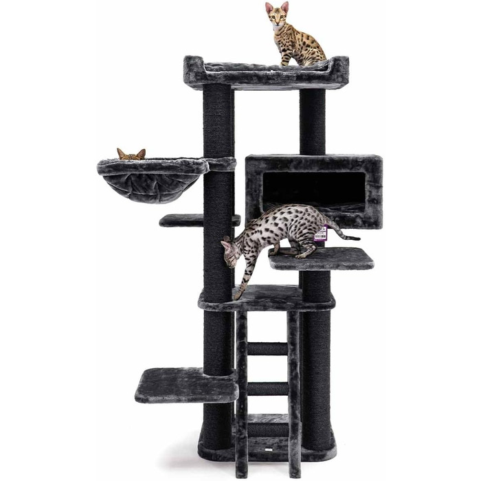 Дряпак для котів Petrebels Maine Coon, Estate, 170 см, XXL, чорний